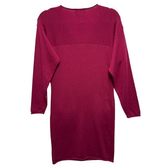 Anthro Pure Merino Wool Knit Cozy Sweater Mini Dress Christmas Holiday - Picture 6 of 9